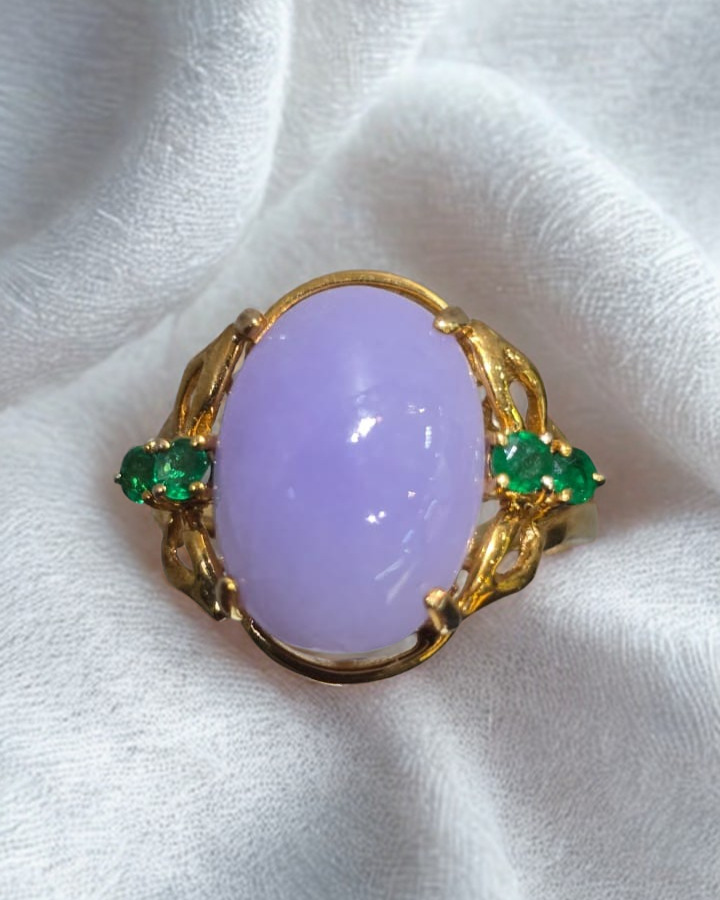Lavender Jede Women Yellow Gold Ring 14K