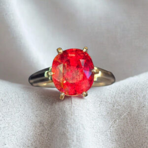 Rubellite Tourmaline 18K White Gold Women Ring