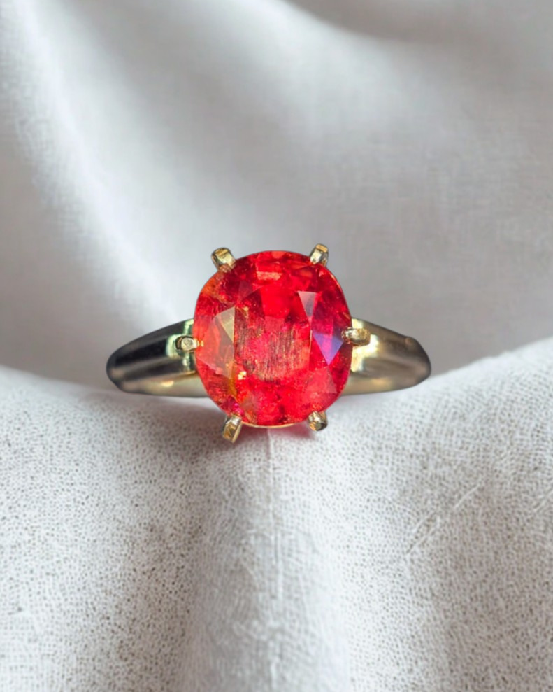 Rubellite Tourmaline 18K White Gold Women Ring