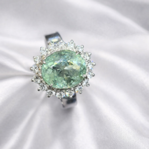 Paraiba Mozambique 18K White Gold Women Ring