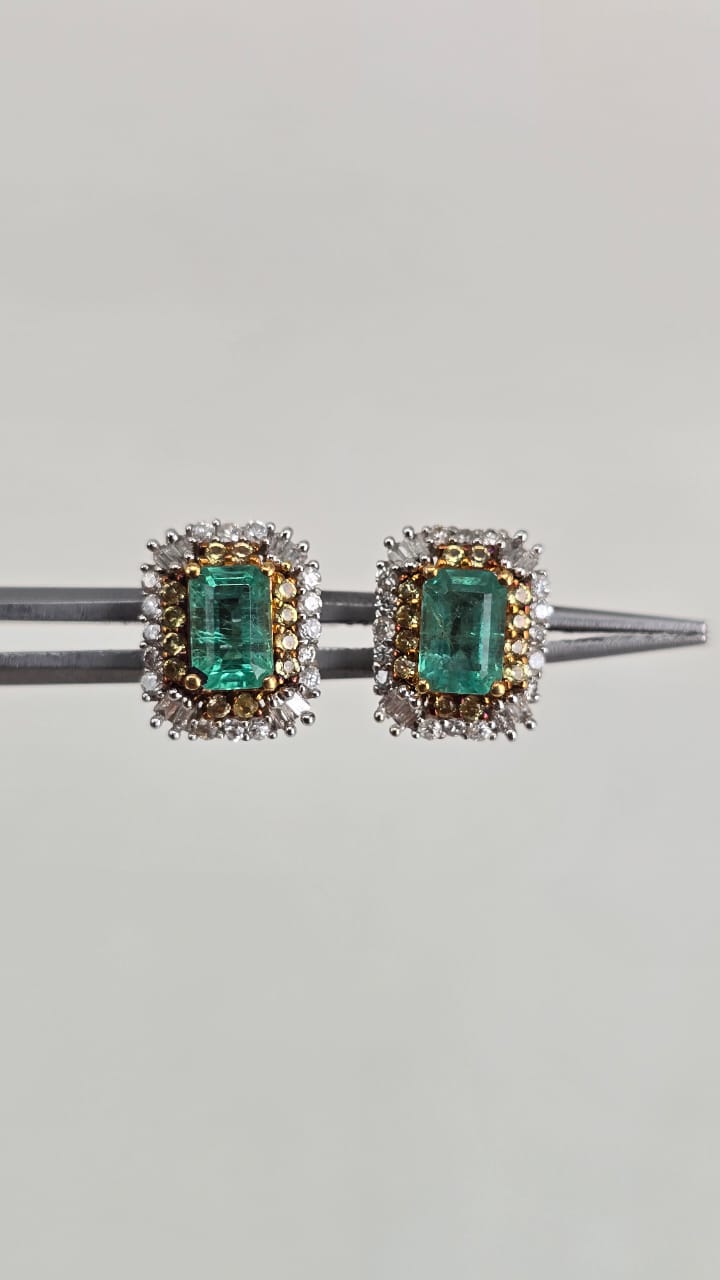 Natural Emerald Earring Zambia - Image 2