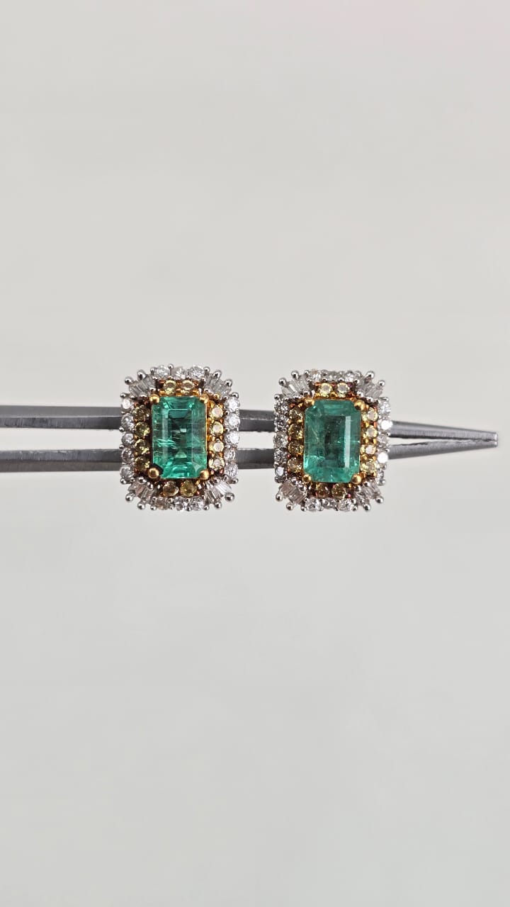 Natural Emerald Earring Zambia - Image 3